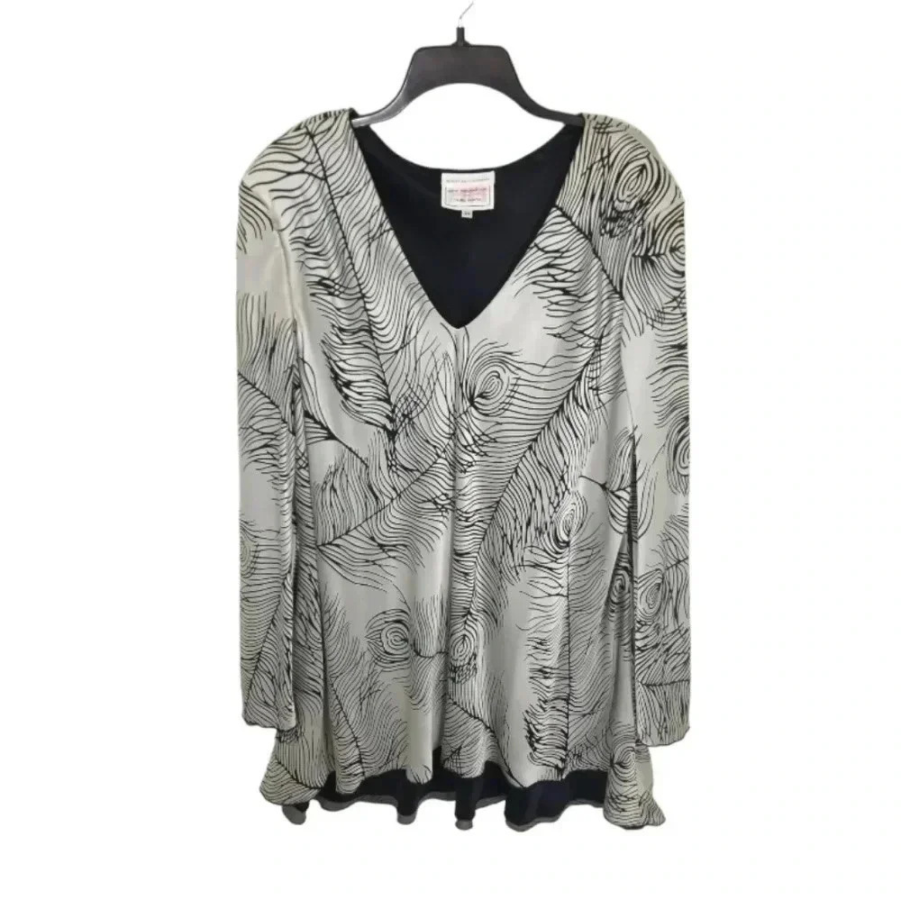 {Amy Michelson for Holly Harp} Vintage Feather Print Dress